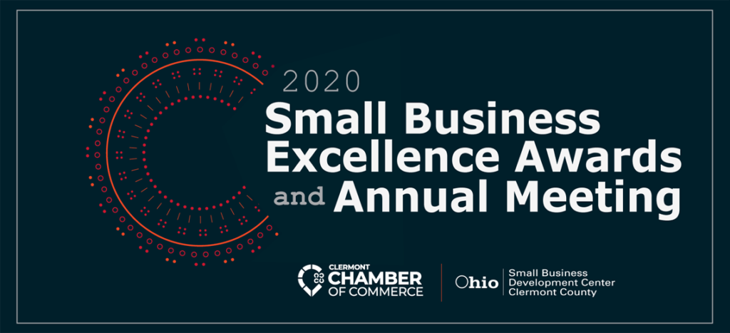 small business and annual meeting awards website graphic with chamber logo and ohio sbdc logo