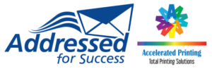 addressed for success and accelerated printing logo