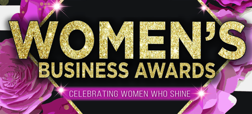 women's business awards header graphic with flowers and